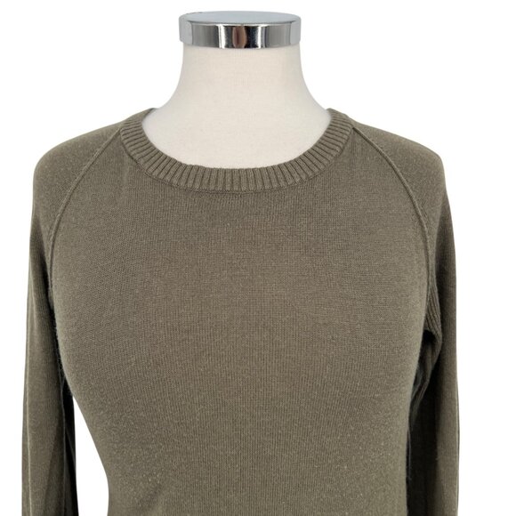 Lululemon Sit in Lotus Merino Wool Sweater Dark Olive Green Size Small - Picture 2 of 11